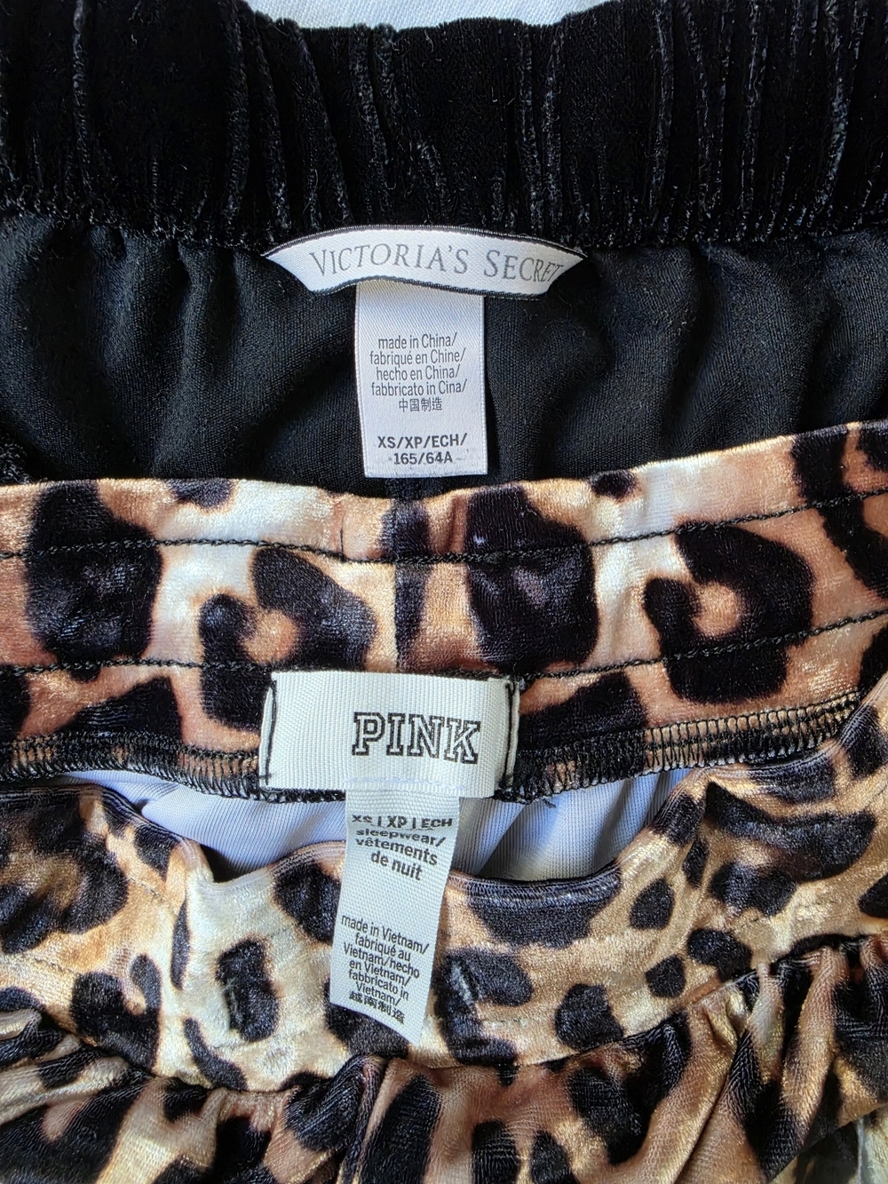 Victoria's Secret Black Velvet Shorts & Leopard Print - Picture 3 of 4